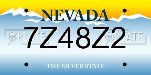 7Z48Z2 Nevada License Plate