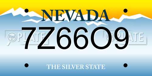 7Z66O9 Nevada License Plate