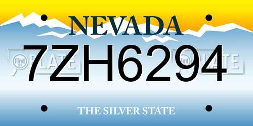 7ZH6294 Nevada License Plate