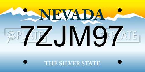 7ZJM97 Nevada License Plate