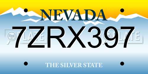 7ZRX397 Nevada License Plate