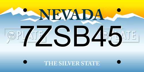 7ZSB45 Nevada License Plate