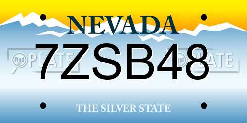 7ZSB48 Nevada License Plate