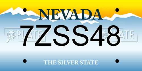 7ZSS48 Nevada License Plate
