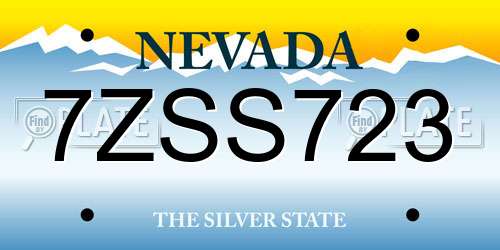 7ZSS723 Nevada License Plate
