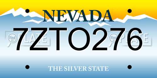 7ZTO276 Nevada License Plate