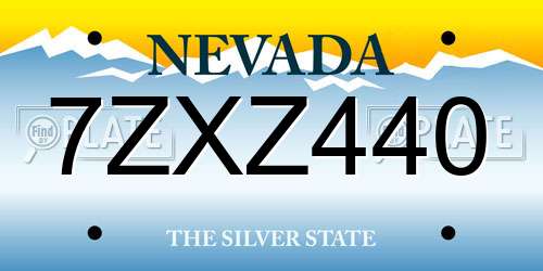 7ZXZ440 Nevada License Plate
