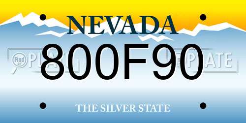 800F90 Nevada License Plate
