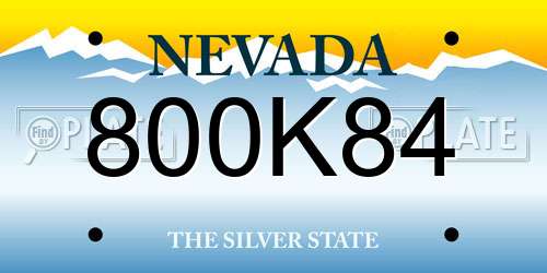 800K84 Nevada License Plate