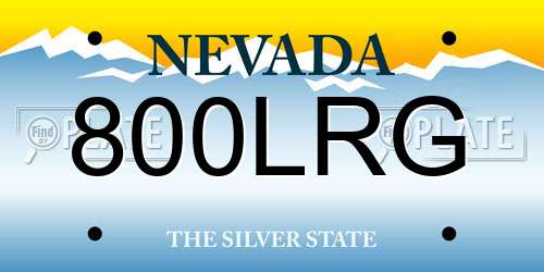 800LRG Nevada License Plate