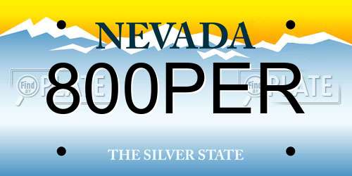 800PER Nevada License Plate