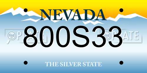 800S33 Nevada License Plate