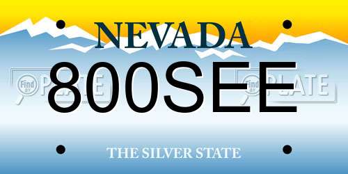 800SEE Nevada License Plate