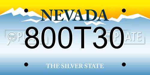800T30 Nevada License Plate
