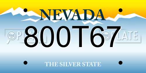 800T67 Nevada License Plate