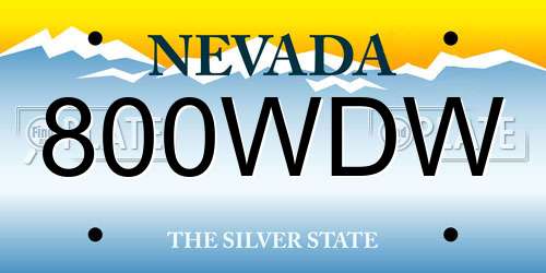 800WDW Nevada License Plate