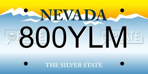 800YLM Nevada License Plate