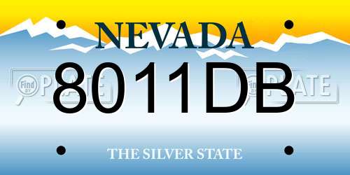 8011DB Nevada License Plate