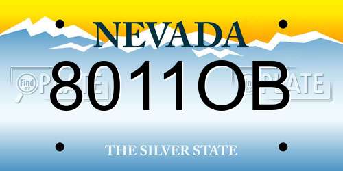 8011OB Nevada License Plate