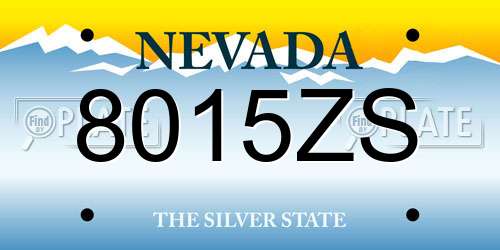 8015ZS Nevada License Plate