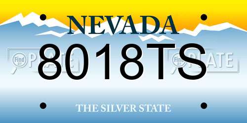 8018TS Nevada License Plate