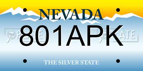 801APK Nevada License Plate