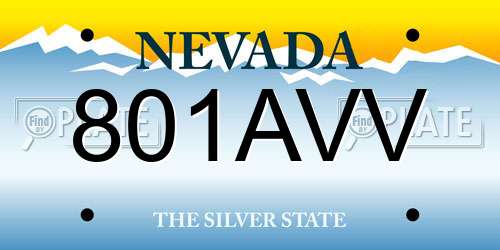 801AVV Nevada License Plate