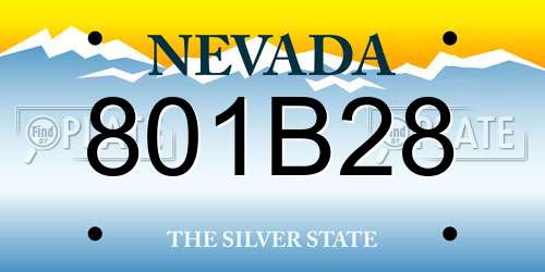 801B28 Nevada License Plate