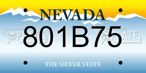 801B75 Nevada License Plate