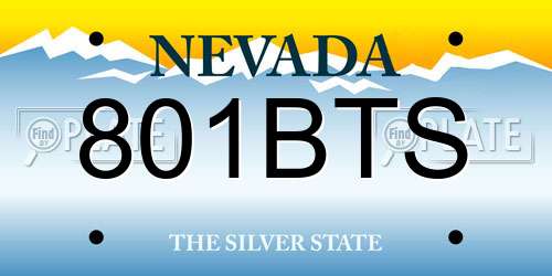 801BTS Nevada License Plate