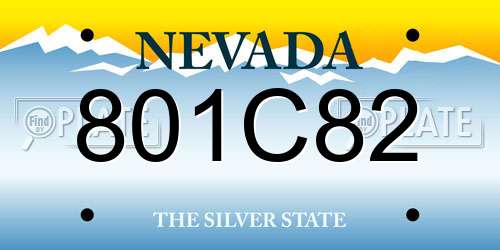 801C82 Nevada License Plate