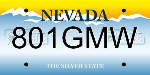 801GMW Nevada License Plate
