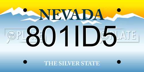 801ID5 Nevada License Plate