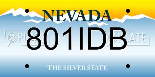 801IDB Nevada License Plate