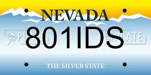 801IDS Nevada License Plate