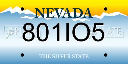 801IO5 Nevada License Plate