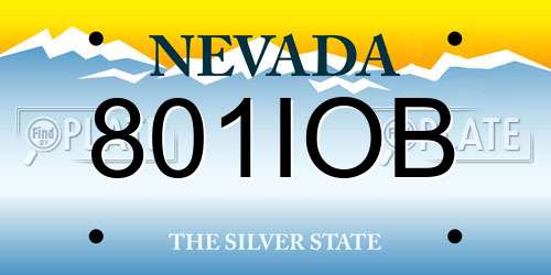 801IOB Nevada License Plate