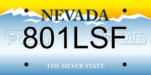 801LSF Nevada License Plate