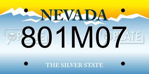 801M07 Nevada License Plate