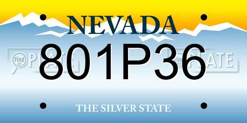 801P36 Nevada License Plate
