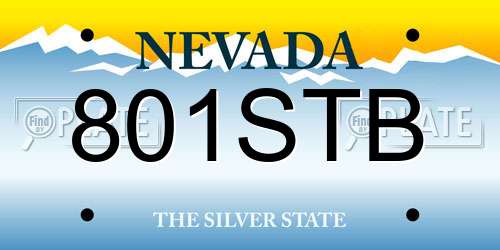 801STB Nevada License Plate