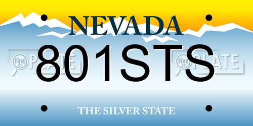 801STS Nevada License Plate