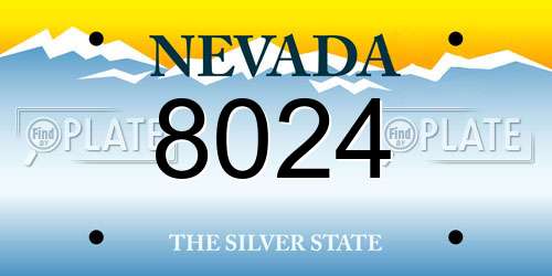 8024 Nevada License Plate