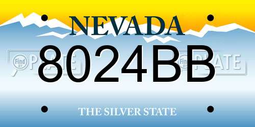 8024BB Nevada License Plate