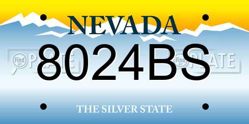8024BS Nevada License Plate
