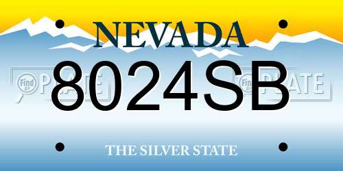 8024SB Nevada License Plate