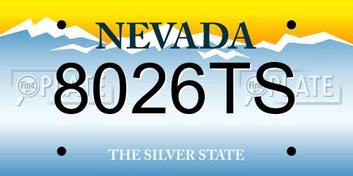 8026TS Nevada License Plate