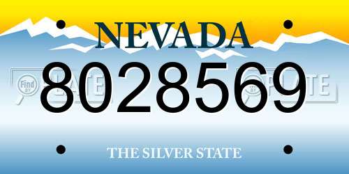 8028569 Nevada License Plate