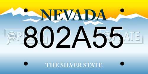 802A55 Nevada License Plate