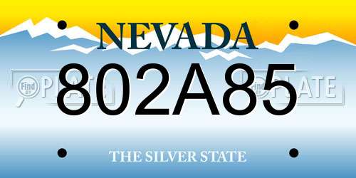 802A85 Nevada License Plate